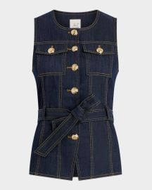 Reenee Belted Denim Vest at Neiman Marcus
